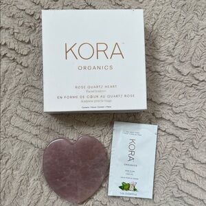 KORA Organics Rose Quartz Heart Facial Sculptor Pink Heart-Shaped Stone, New